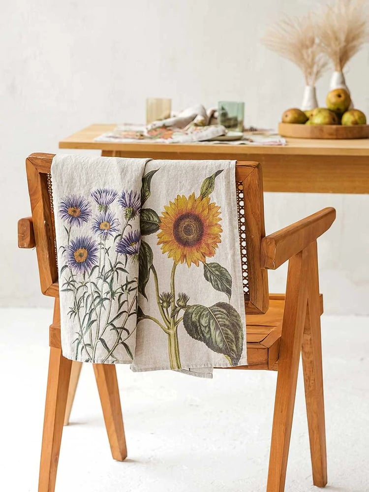 Image of Torchon En Lin Theme: Aster ou Tournesol