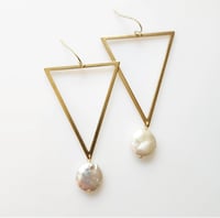 Image 5 of Geometric Pearl Earrings
