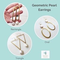 Image 1 of Geometric Pearl Earrings
