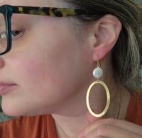 Image 7 of Geometric Pearl Earrings