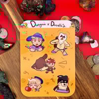 Image 1 of Delicious in Dungeon doodle sticker sheet