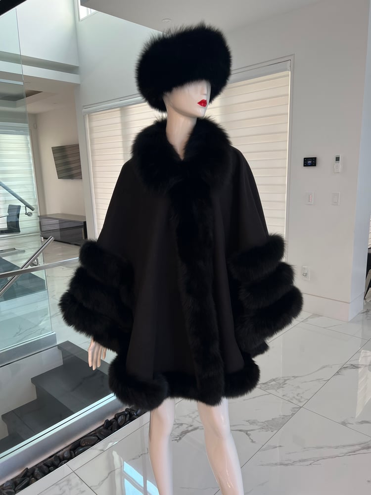 Image of Wool x Fox Fur Cape