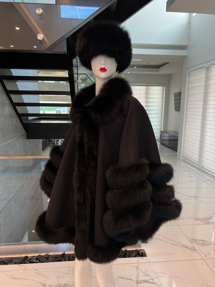 Image of Wool x Fox Fur Cape