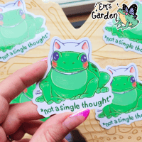 Image 1 of Not a Single Thought | Froggy Cat Sticker