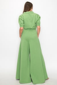 Image 2 of Wide Leg Sage DIVA Jumpsuit - HE Collection