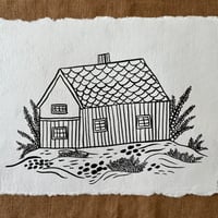 Image 2 of ORIGINAL INK PAINTING - HOUSE IN THE HEATHER
