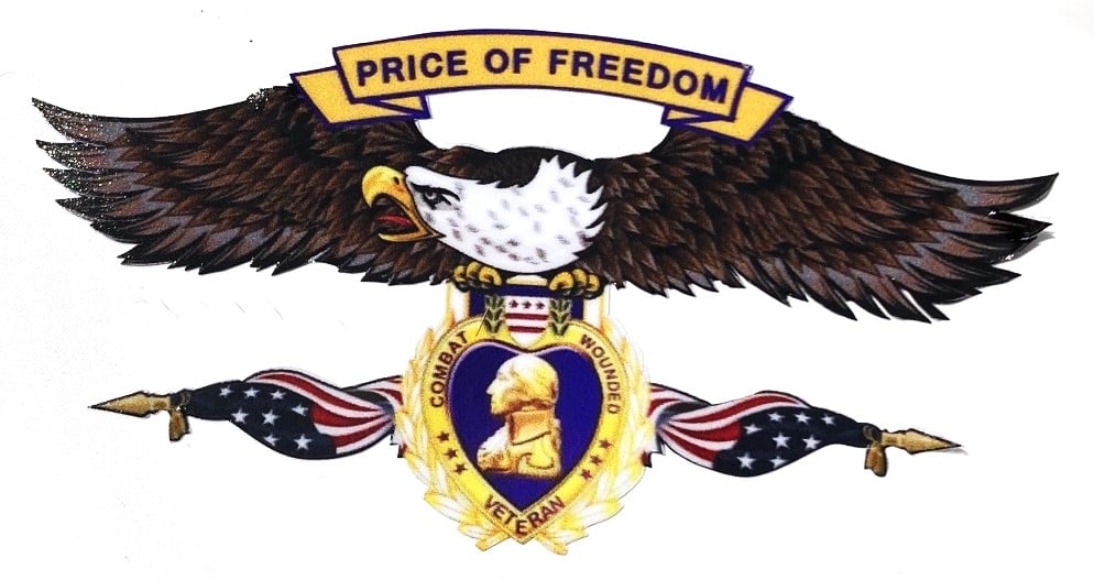 Image of Purple Heart Patriotic Eagle Window Decal