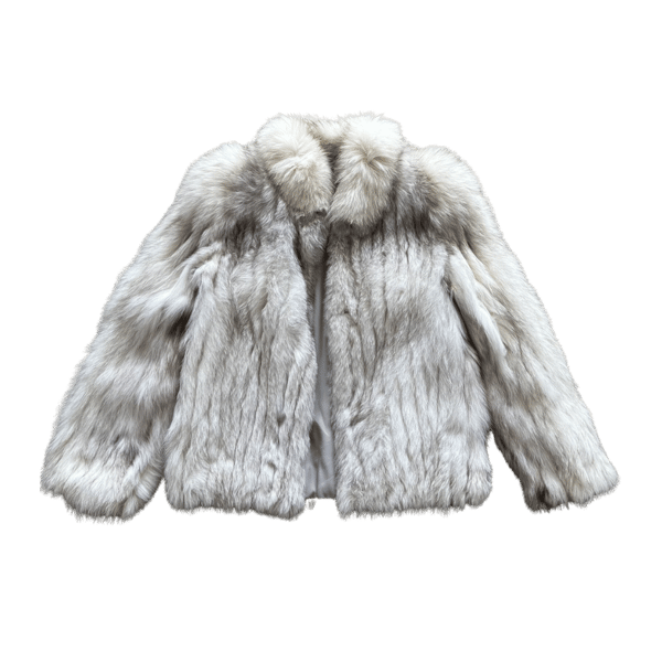 Image of SAGA FOX WHITE AND GRAY FUR COAT