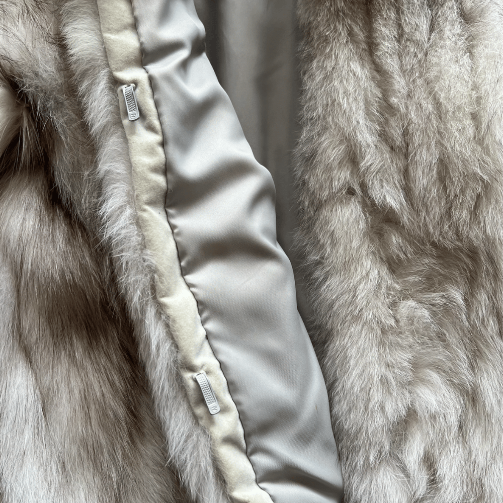 Image of SAGA FOX WHITE AND GRAY FUR COAT