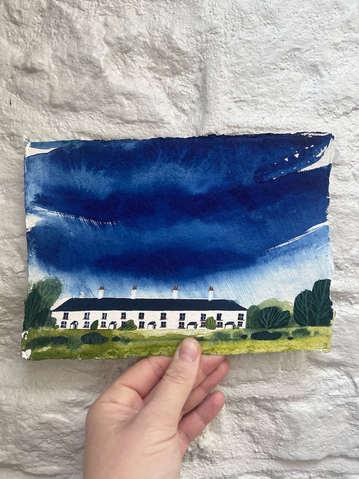 'Rain over the Coastguard Cottages' Original Painting