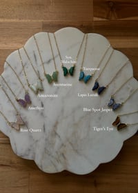 Image 2 of Crystal Butterfly Necklace (Gold)