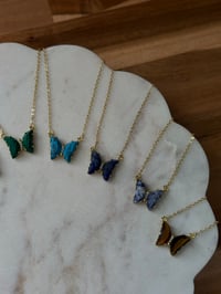 Image 6 of Crystal Butterfly Necklace (Gold)