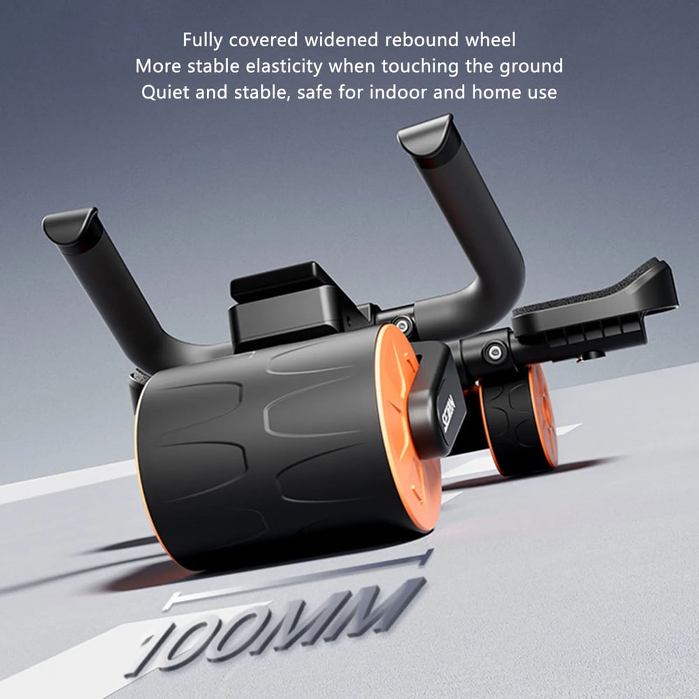 Fitness 3-Wheel Ab Roller with Elbow Support - Automatic Rebound Belly Wheel for Home Gym