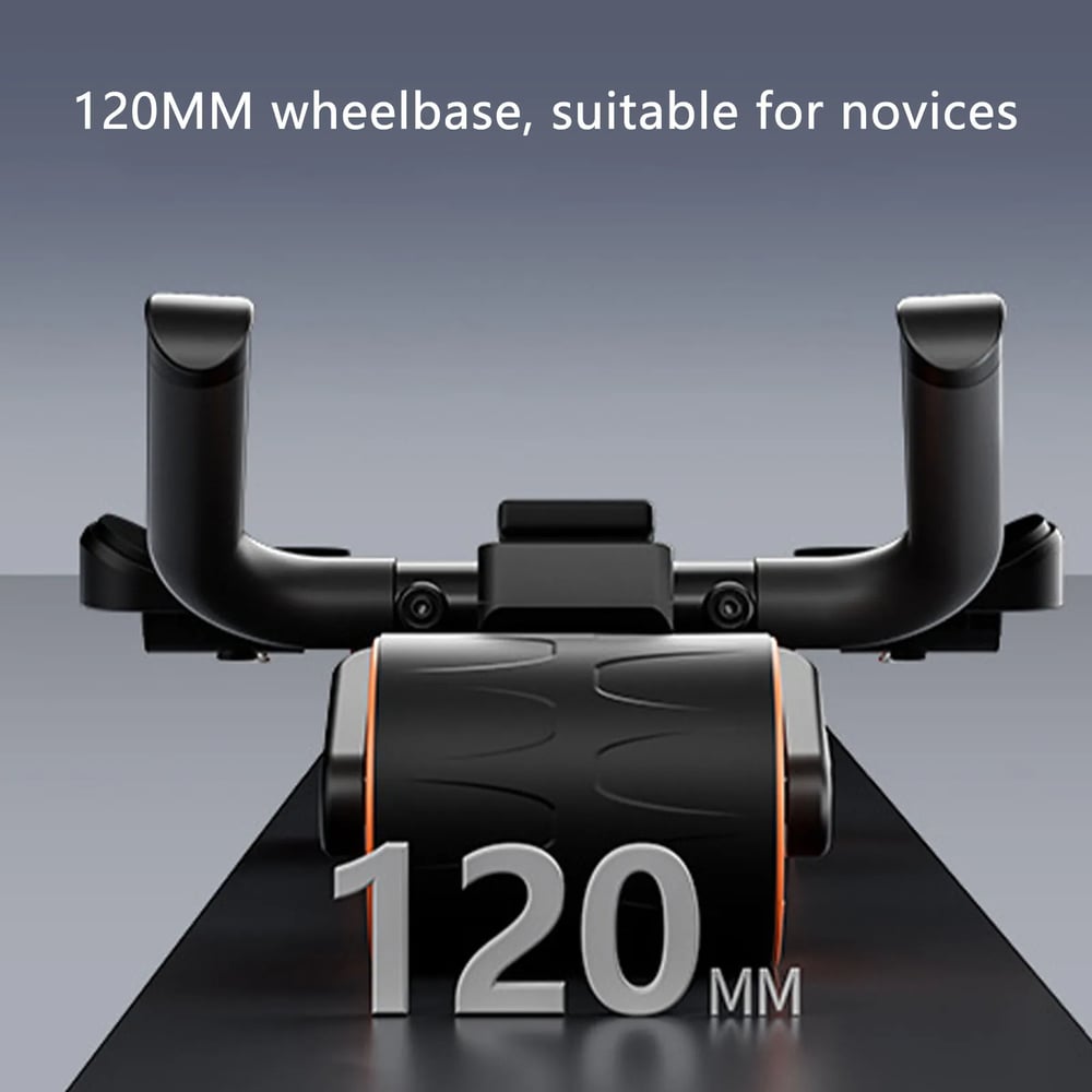 Fitness 3-Wheel Ab Roller with Elbow Support - Automatic Rebound Belly Wheel for Home Gym