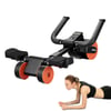 Fitness 3-Wheel Ab Roller with Elbow Support - Automatic Rebound Belly Wheel for Home Gym