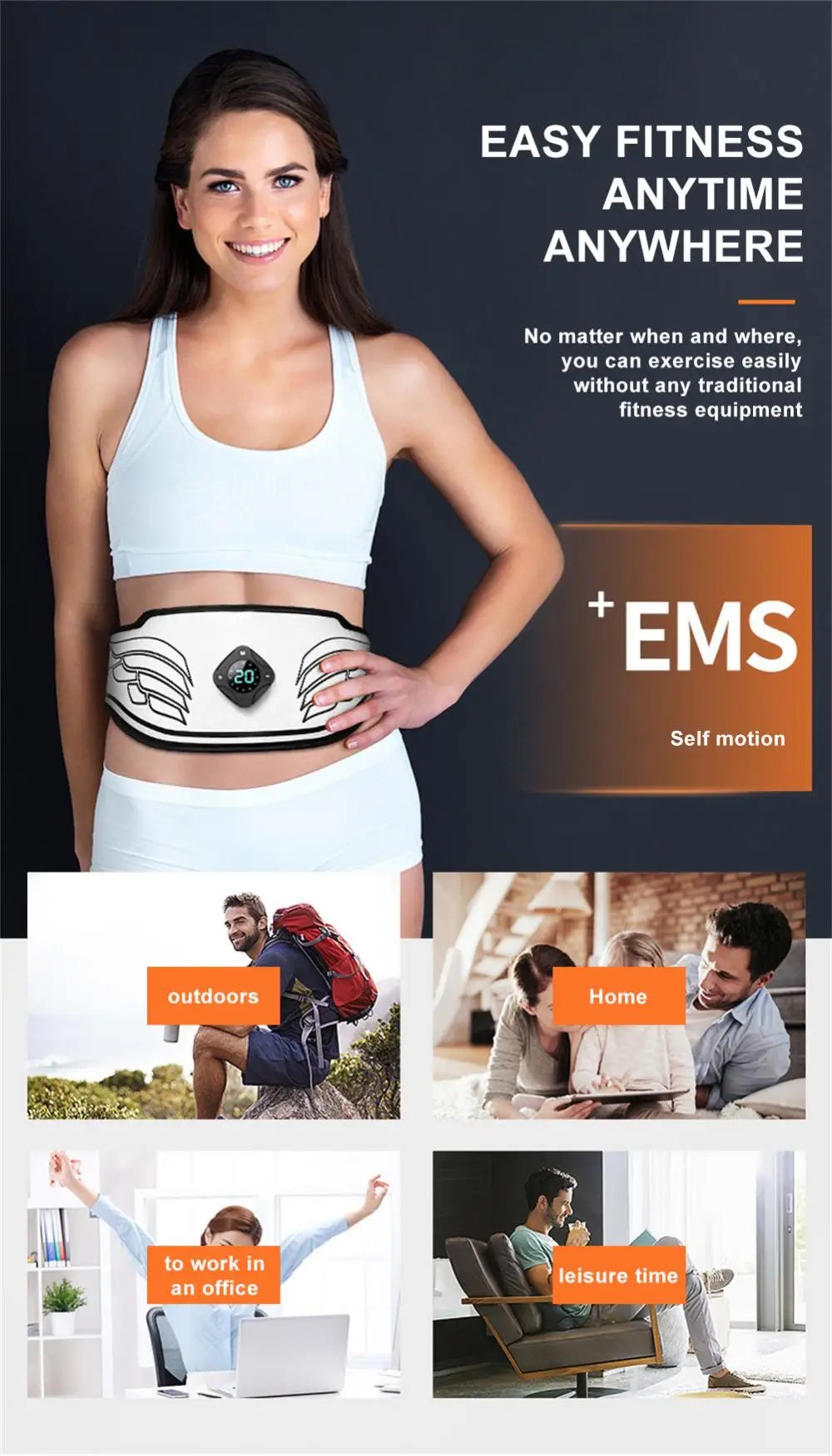 MSL EMS Abdominal Belt Trainer with LCD Display