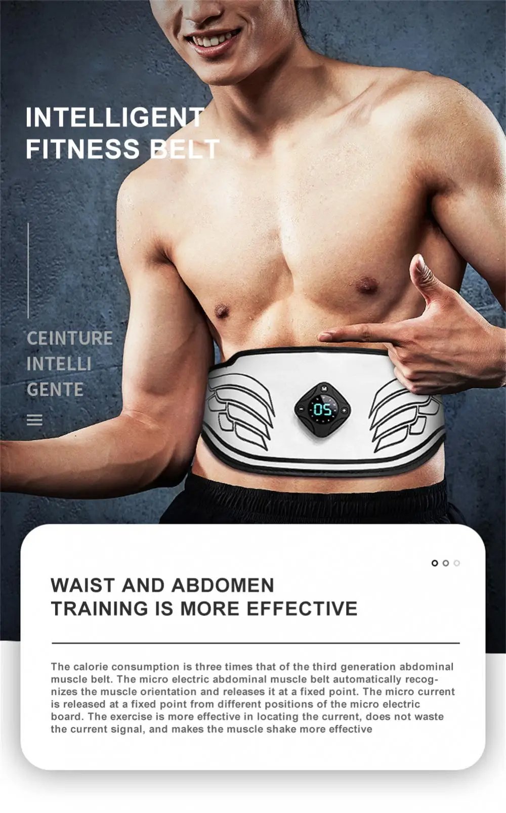 MSL EMS Abdominal Belt Trainer with LCD Display
