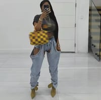 Image 1 of Cargo Irregular Jeans 