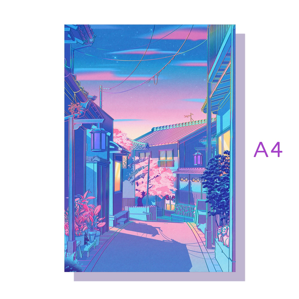 Image of Hanami Street - HOLOGRAPHIC PRINT - Available in two sizes