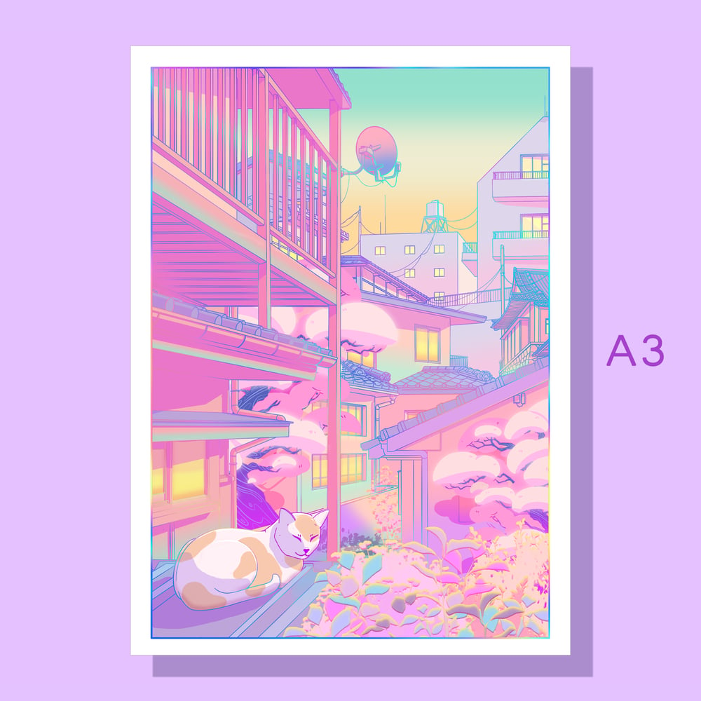 Image of Nekosaki - HOLOGRAPHIC PRINT - Available in two sizes