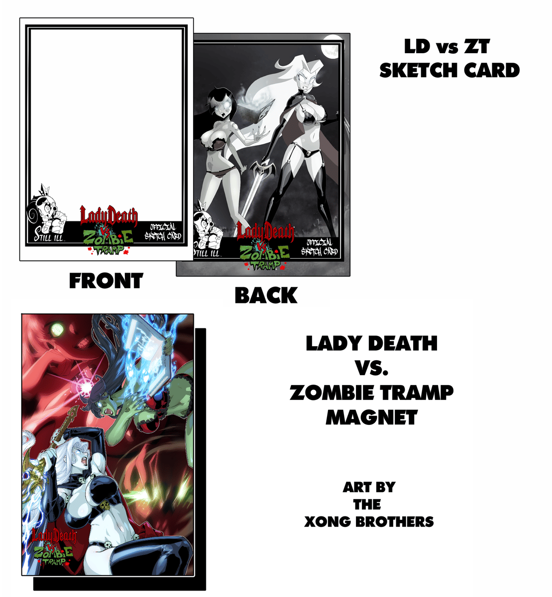 LADY DEATH vs ZOMBIE TRAMP COLLECTOR CARDS | STILL iLL COMICS