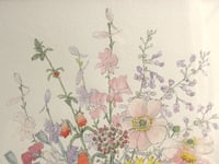 Image 3 of Vintage Watercolour Painting, Wildflower Bouquet by B. E. Hodgson c1970s-80s, Frame Size 19 x 16 ins