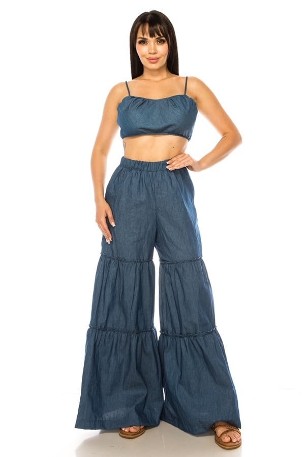 Image of 3PACK CHAMBROY DENIM 2-PIECE PANT SET