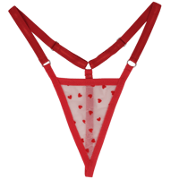 Image 1 of Red Velvet Heart Mesh G-String