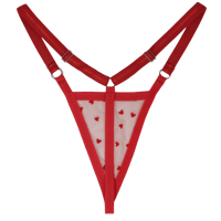 Image 2 of Red Velvet Heart Mesh G-String