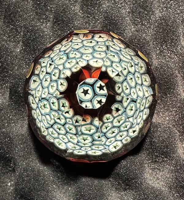 Image of Star Millefiori Crystal Paperweight