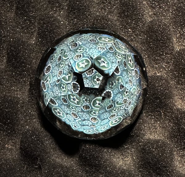 Image of End of Day Millefiori Crystal Paperweight