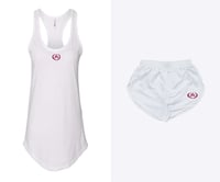 Image 3 of Women's Gathered Racerback Tank Tank Top and Nylon Taffeta Short Collection | White 