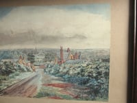 Image 3 of Antique Watercolour Painting, Village in Landscape Signed 'A.S. 1921', Framed Size 14 1/4 x 11 ins 