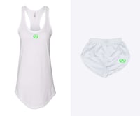 Image 4 of Women's Gathered Racerback Tank Tank Top and Nylon Taffeta Short Collection | White 