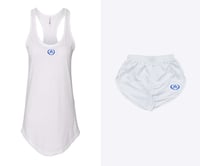 Image 5 of Women's Gathered Racerback Tank Tank Top and Nylon Taffeta Short Collection | White 
