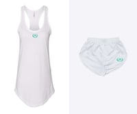 Image 6 of Women's Gathered Racerback Tank Tank Top and Nylon Taffeta Short Collection | White 