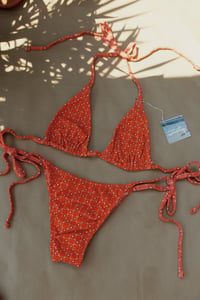 Image 2 of ♲ Orange Cotton Bikini Set - M Top / L Bottom 