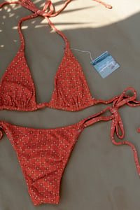 Image 4 of ♲ Orange Cotton Bikini Set - M Top / L Bottom 