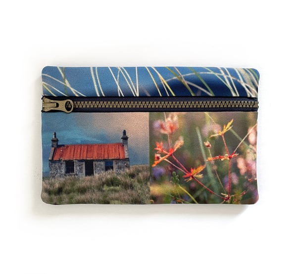 Image of Wildflower croft, rectangular zipper purse
