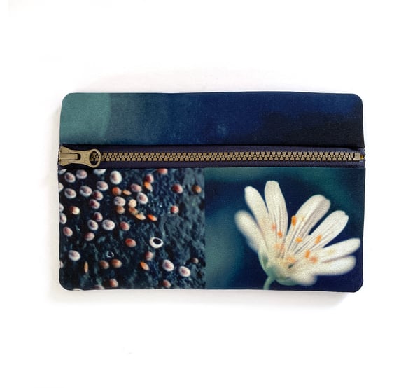 Image of Stitchwort barnacles, rectangular zipper purse