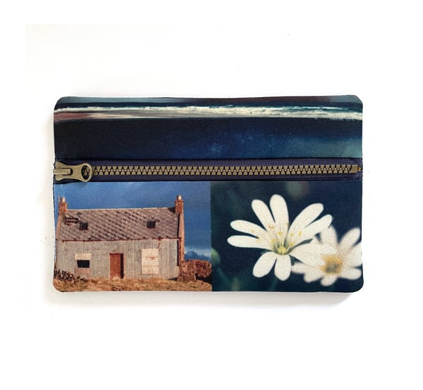 Image of Stitchwort croft, rectangular zipper purse