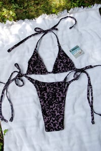 Image 1 of ♲ Black Lace Bikini Set -  M Top / L Bottom