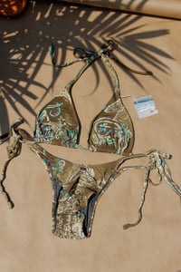 Image 2 of ♲ Green Paisley Bikini Set - XL Top / L Bottom 