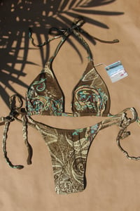 Image 3 of ♲ Green Paisley Bikini Set - XL Top / L Bottom 