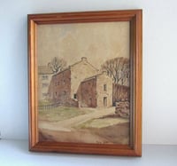 Image 2 of 1940s Watercolour Painting, Farmhouse by George Jackson, Framed Size 16 x 13 ins             
