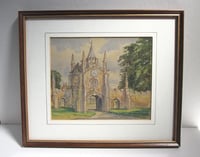 Image 1 of Vintage Small Watercolour Painting, York Bishopthorpe Palace Gateway by Ingram 1963, Framed