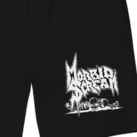 Image 2 of MORBID SCREAM - LOGO I (WHITE PRINT) SHORTS