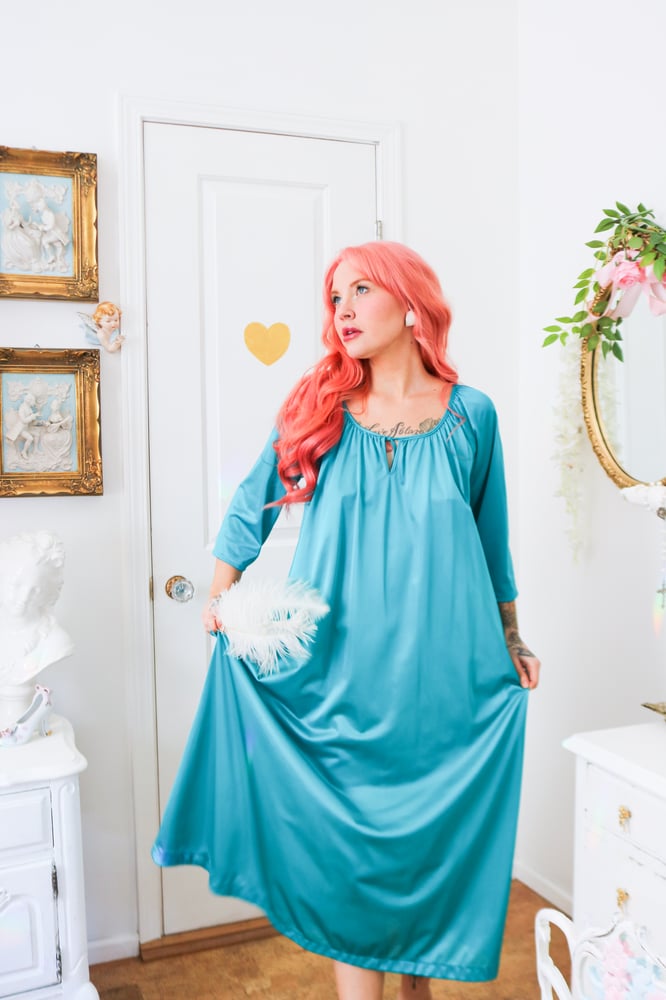 Image of Anthony Richards Floor Length Vibrant Blue Nightgown (Medium-Large)