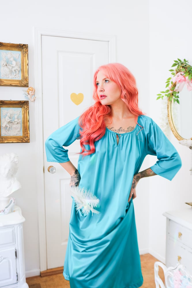 Image of Anthony Richards Floor Length Vibrant Blue Nightgown (Medium-Large)