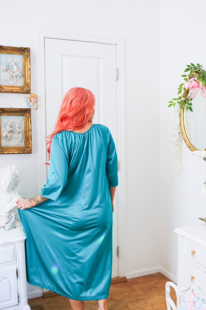 Image of Anthony Richards Floor Length Vibrant Blue Nightgown (Medium-Large)